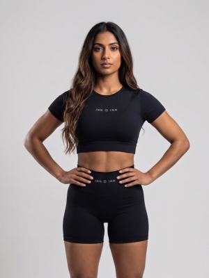 SET SHORT/ MANGAS NEGRO